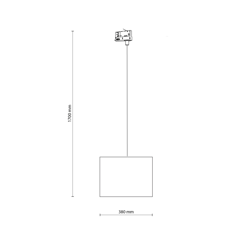 Chandelier on a string for 3-phase rail system TRACER 1xE27/15W/230V d. 38 cm black