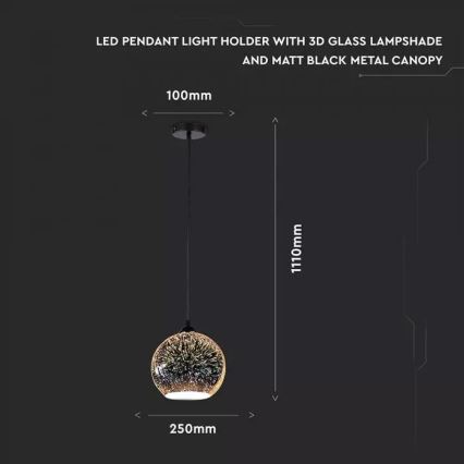 Chandelier on a string 3D 1xE27/60W/230V