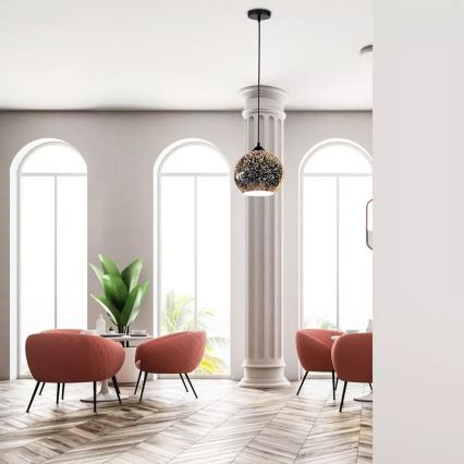 Chandelier on a string 3D 1xE27/60W/230V