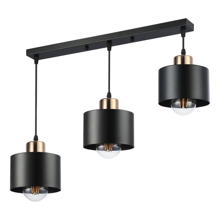 Chandelier on a string 3xE27/35W/230V black/gold