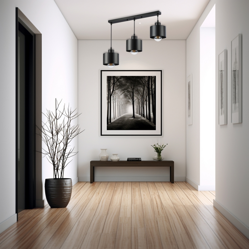 Chandelier on a string 3xE27/35W/230V black