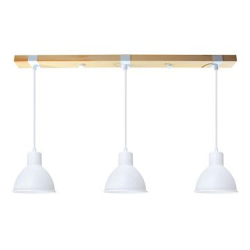 Chandelier on a string 3xE27/40W/230V beech/white