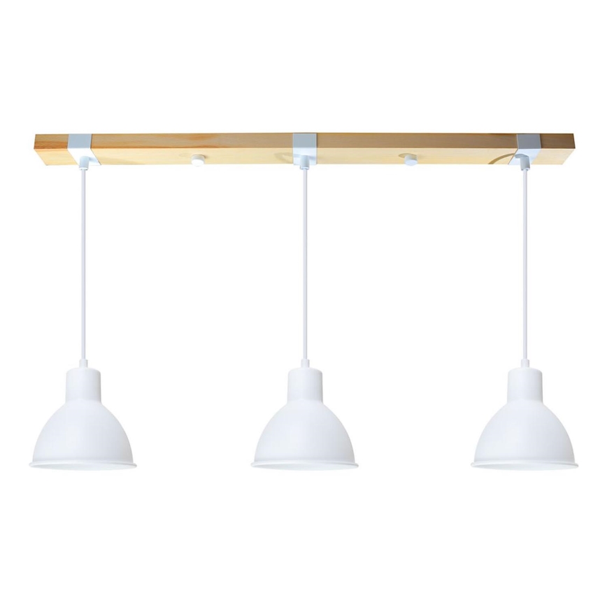 Chandelier on a string 3xE27/40W/230V beech/white