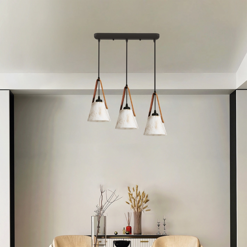 Chandelier on a string 3xE27/40W/230V white