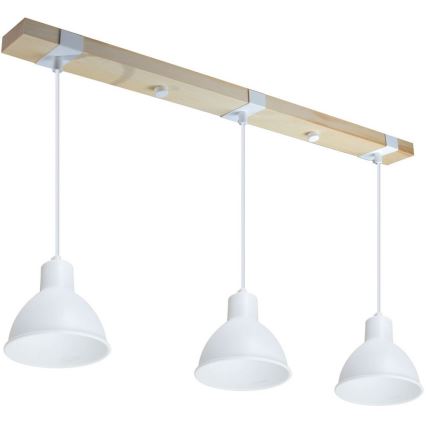 Chandelier on a string 3xE27/40W/230V beech/white
