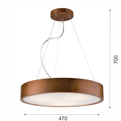 Chandelier on a string 3xE27/60W/230V ø 47 cm pine - FSC certified