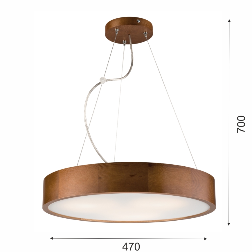 Chandelier on a string 3xE27/60W/230V ø 47 cm pine - FSC certified
