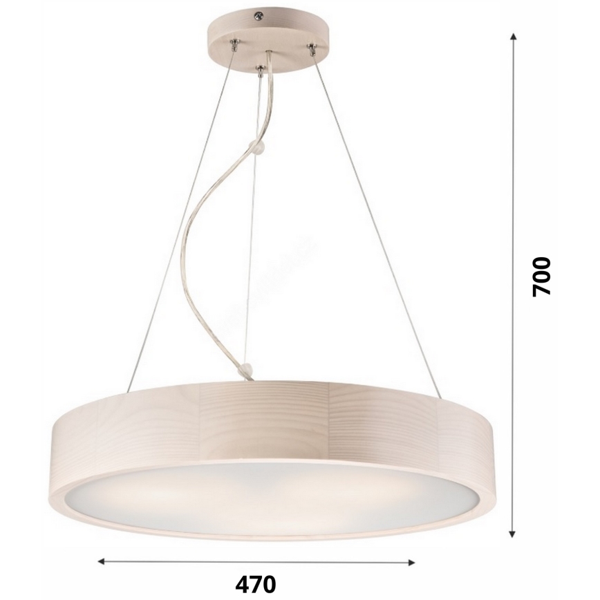 Chandelier on a string 3xE27/60W/230V ø 47 cm pine - FSC certified
