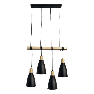 Chandelier on a string 4xE27/60W/230V black