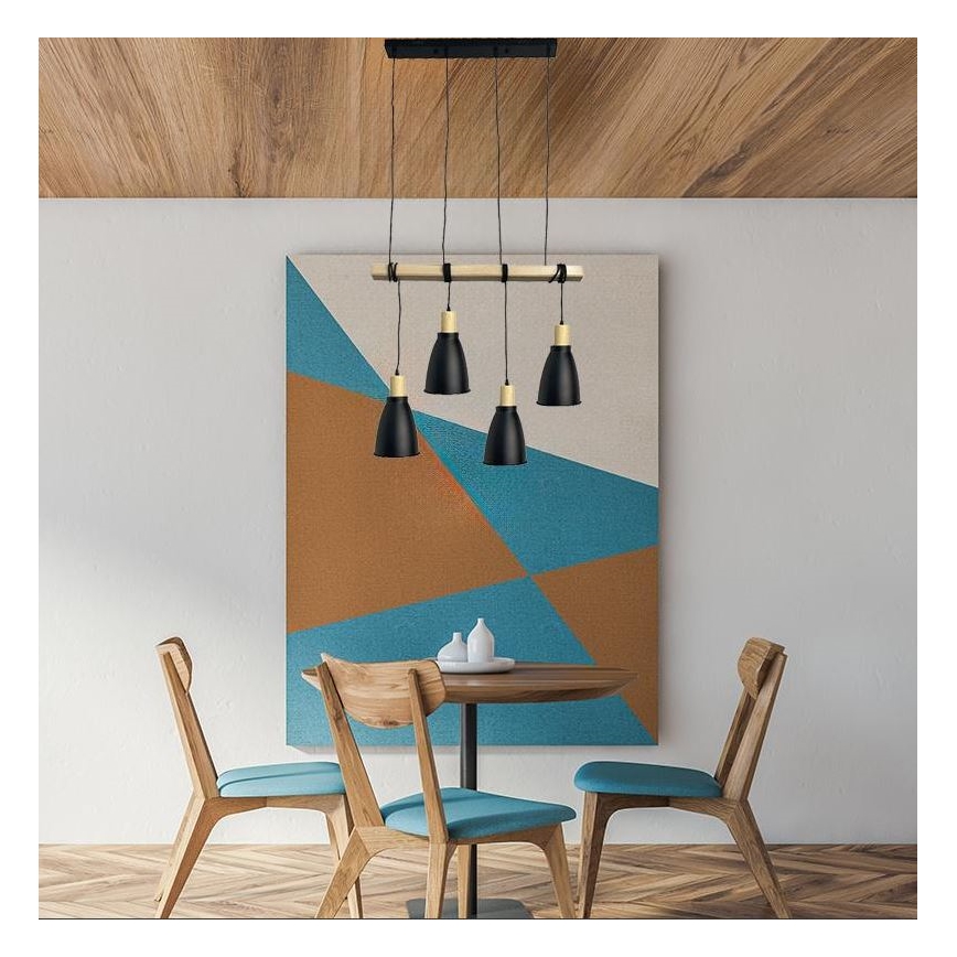 Chandelier on a string 4xE27/60W/230V black