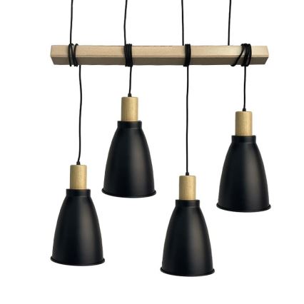 Chandelier on a string 4xE27/60W/230V black