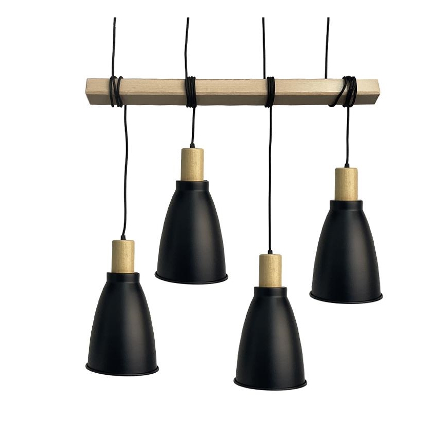 Chandelier on a string 4xE27/60W/230V black