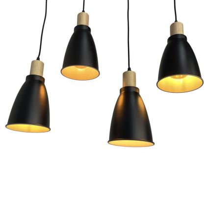 Chandelier on a string 4xE27/60W/230V black