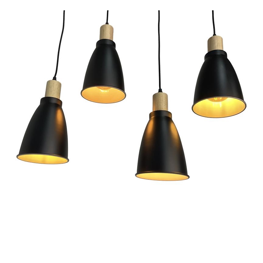 Chandelier on a string 4xE27/60W/230V black