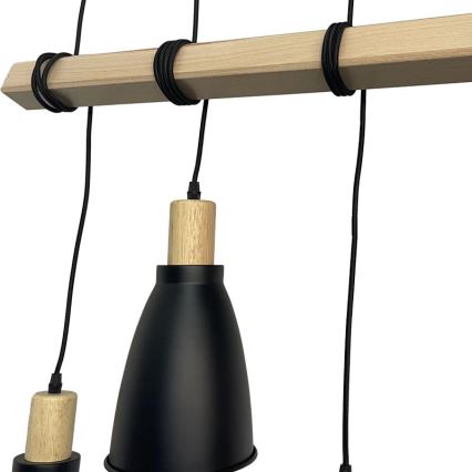 Chandelier on a string 4xE27/60W/230V black
