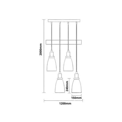 Chandelier on a string 4xE27/60W/230V black