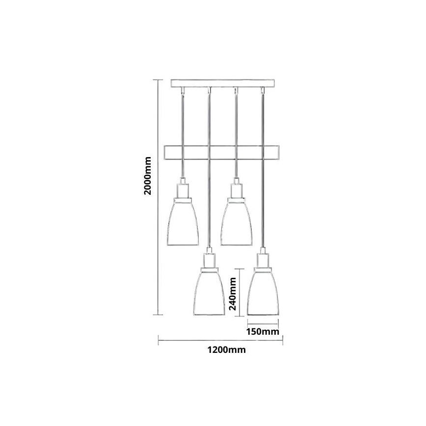 Chandelier on a string 4xE27/60W/230V black
