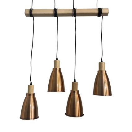 Chandelier on a string 4xE27/60W/230V copper