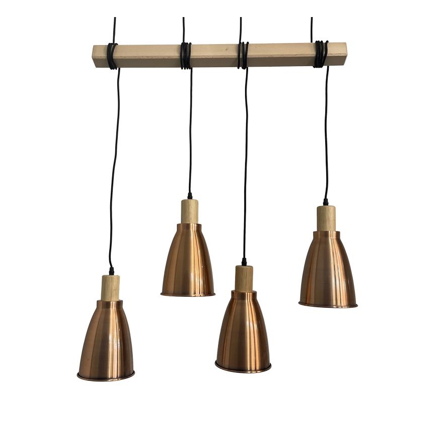 Chandelier on a string 4xE27/60W/230V copper