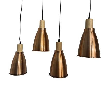 Chandelier on a string 4xE27/60W/230V copper