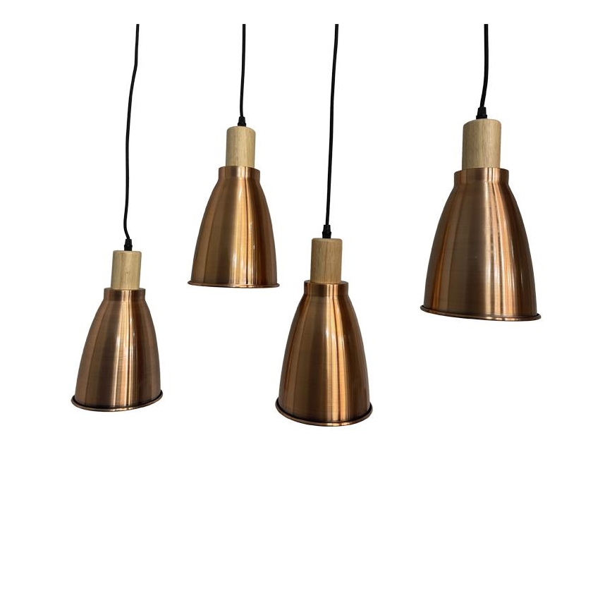 Chandelier on a string 4xE27/60W/230V copper