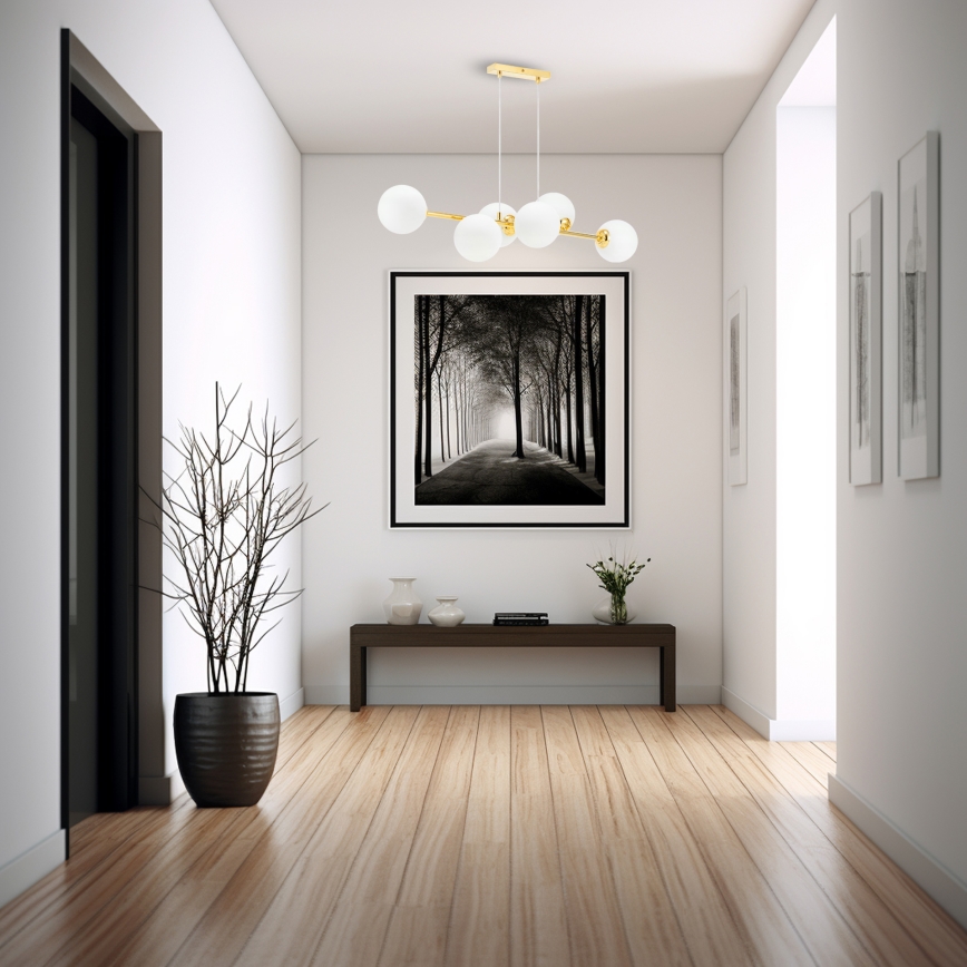 Chandelier on a string 6xE27/35W/230V gold