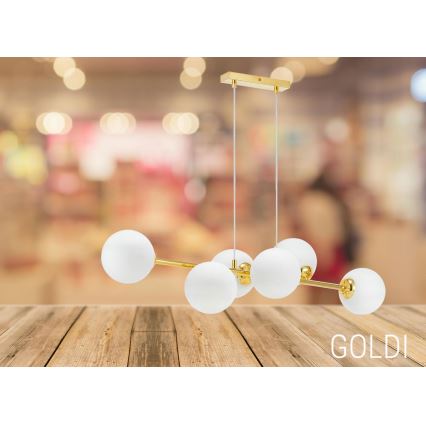 Chandelier on a string 6xE27/35W/230V gold