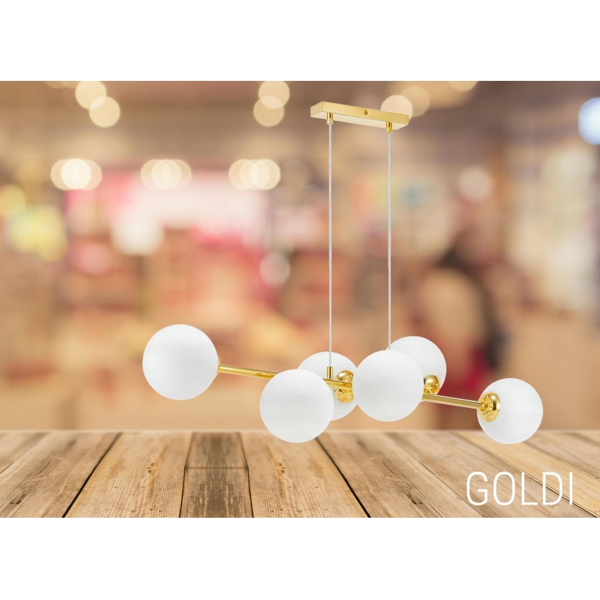 Chandelier on a string 6xE27/35W/230V gold