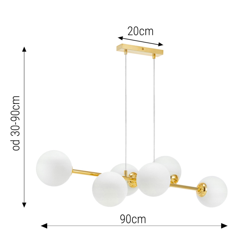 Chandelier on a string 6xE27/35W/230V gold