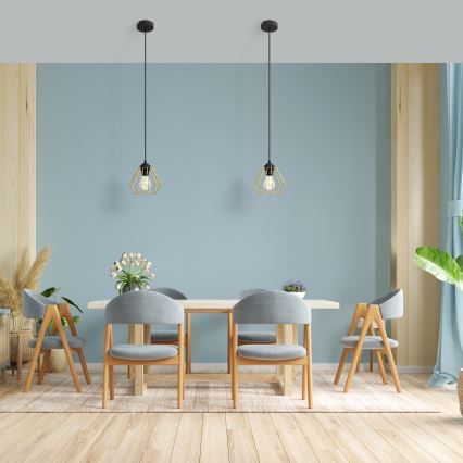 Chandelier on a string AGAT 1xE27/15W/230V gold/black