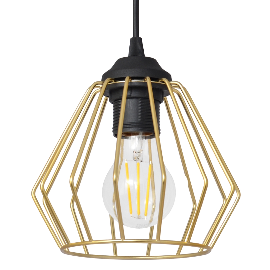Chandelier on a string AGAT 1xE27/15W/230V gold/black