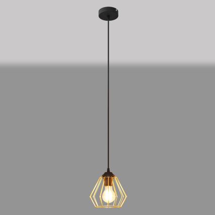 Chandelier on a string AGAT 1xE27/15W/230V gold/black