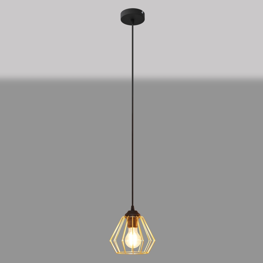 Chandelier on a string AGAT 1xE27/15W/230V gold/black