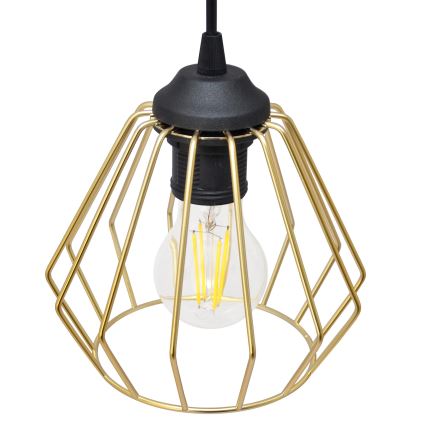 Chandelier on a string AGAT 1xE27/15W/230V gold/black