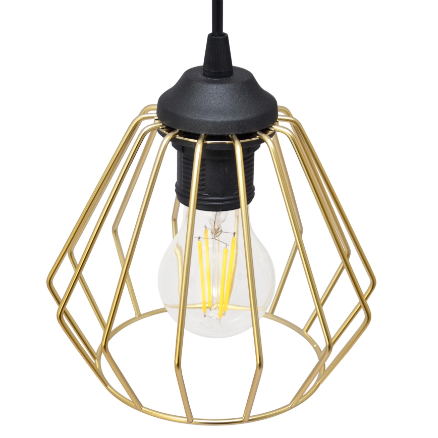 Chandelier on a string AGAT 1xE27/15W/230V gold/black