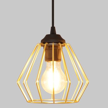 Chandelier on a string AGAT 1xE27/15W/230V gold/black