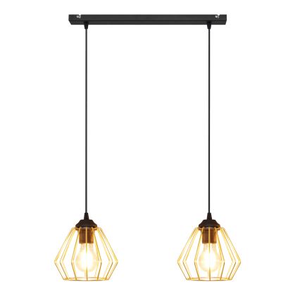 Chandelier on a string AGAT 2xE27/15W/230V gold/black