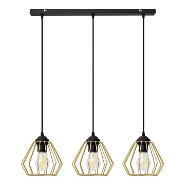 Chandelier on a string AGAT 3xE27/15W/230V gold/black
