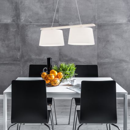 Chandelier on a string AIDA 2xE27/60W/230V oak - FSC certified