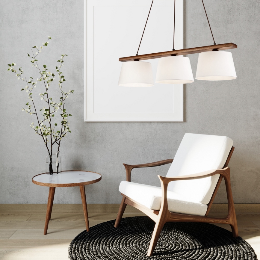 Chandelier on a string AIDA 3xE27/60W/230V walnut