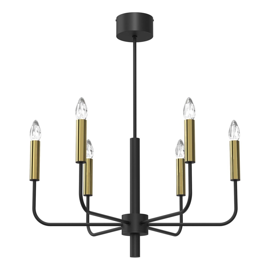 Chandelier on a string AKASYA 6xE14/15W/230V black/gold