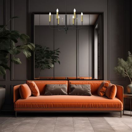 Chandelier on a string AKASYA 6xE14/15W/230V black/gold