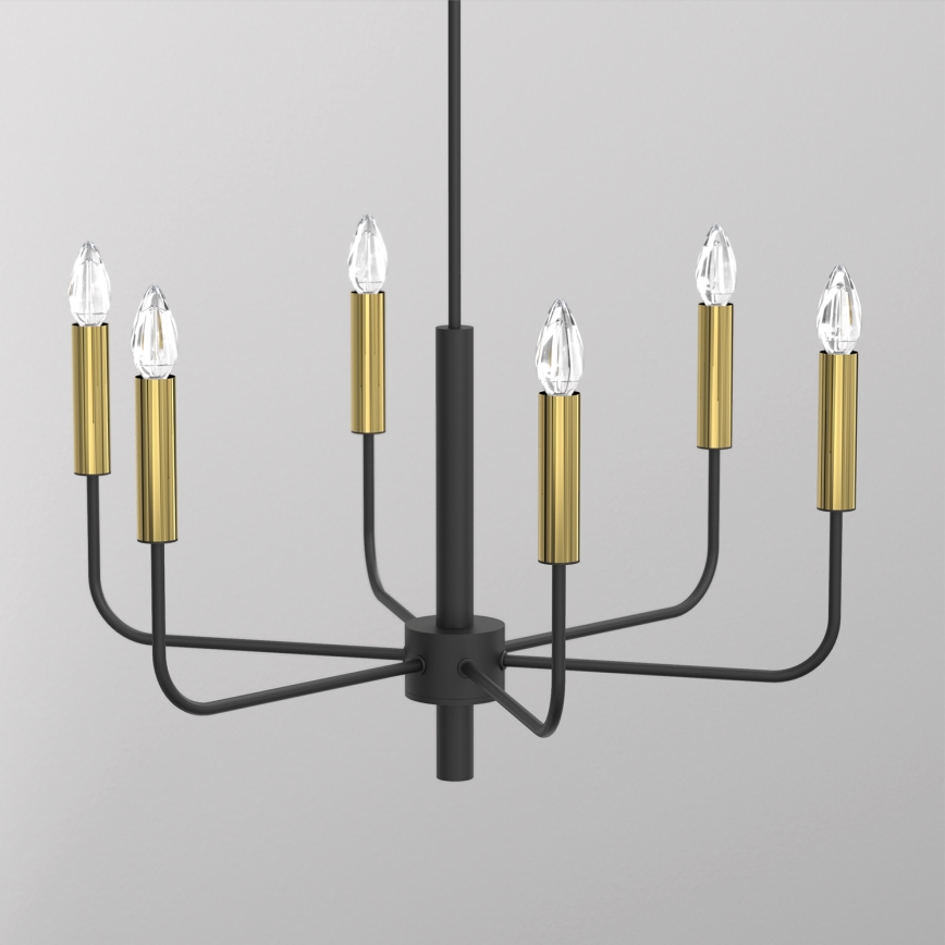 Chandelier on a string AKASYA 6xE14/15W/230V black/gold