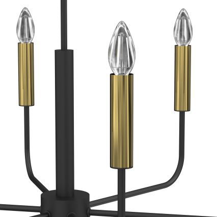Chandelier on a string AKASYA 6xE14/15W/230V black/gold