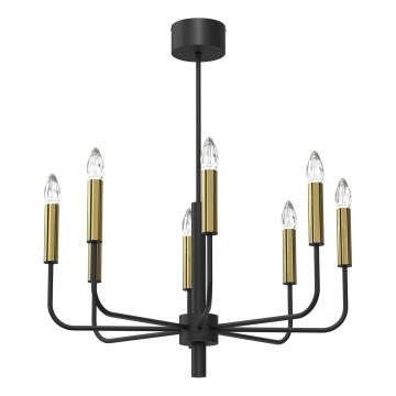Chandelier on a string AKASYA 8xE14/15W/230V black/gold