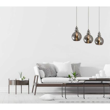 Chandelier on a string AKSO 3xE14/40W/230V matte chrome