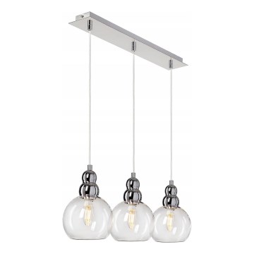Chandelier on a string AKSO 3xE14/40W/230V silver