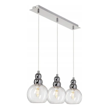 Chandelier on a string AKSO 3xE14/40W/230V silver