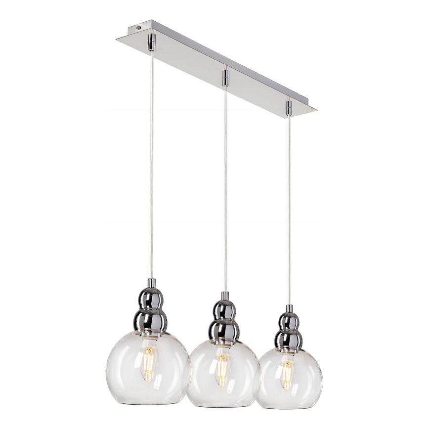 Chandelier on a string AKSO 3xE14/40W/230V silver