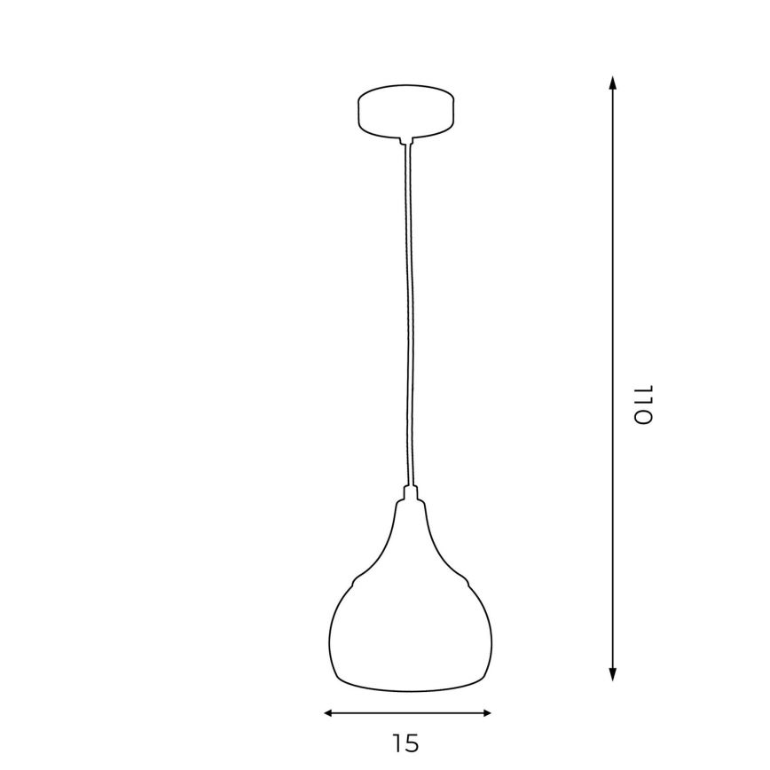 Chandelier on a string AKTAN 1xE27/60W/230V black